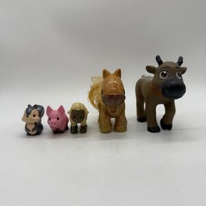 Disney Frozen Sven Glitter Farm Animal Figures Kids Reindeer Horse Pig Squirrel